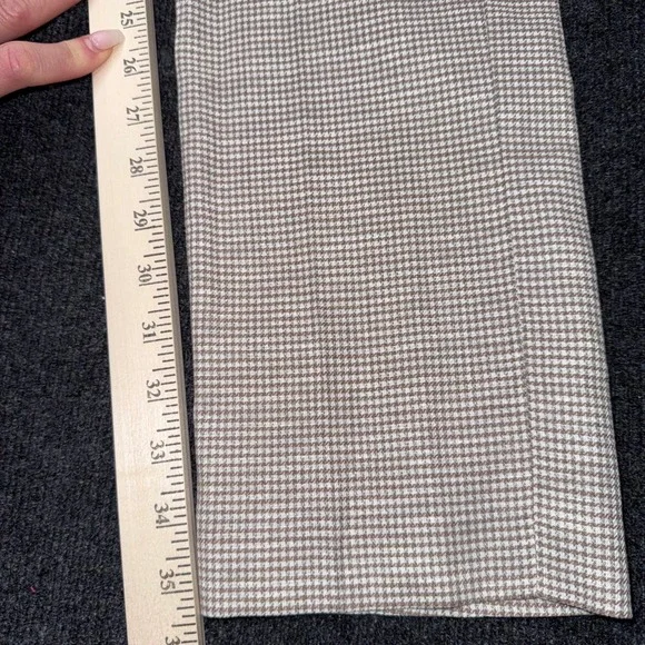 Men's Beige Checked Dress Pants - Picture 5 of 12